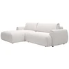 Image de Canapé D'Angle Gauche Convertible En Tissu Chenille Blanc Ivoire Monelia