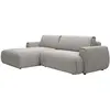 Image de Canapé D'Angle Gauche Convertible En Tissu Chenille Gris Monelia