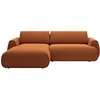 Image de Canapé D'Angle Gauche Convertible En Tissu Chenille Terracotta Monelia