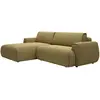 Image de Canapé D'Angle Gauche Convertible En Tissu Chenille Vert Olive Monelia