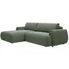 Image de Canapé D'Angle Gauche Convertible En Tissu Chenille Vert Sapin Monelia