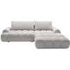 Image de Canapé D'Angle Droit Convertible En Tissu Chenille Gris Clair Farneta