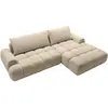 Image de Canapé D'Angle Droit Convertible En Tissu Chenille Taupe Farneta