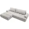 Image de Canapé D'Angle Gauche Convertible En Tissu Chenille Gris Clair Farneta