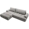 Image de Canapé D'Angle Gauche Convertible En Tissu Chenille Gris Farneta