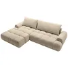 Image de Canapé D'Angle Gauche Convertible En Tissu Chenille Taupe Farneta