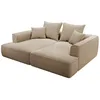 Image de Canapé 3 Places Confort Assise Profonde En Tissu Chenille Taupe Pineta