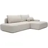 Image de Canapé D'Angle Droit Ouvert Convertible En Tissu Texturé Beige Daviso