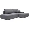 Image de Canapé D'Angle Droit Ouvert Convertible En Tissu Texturé Gris Daviso