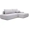 Image de Canapé D'Angle Droit Ouvert Convertible En Tissu Texturé Gris Clair Daviso