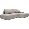 Image de Canapé D'Angle Droit Ouvert Convertible En Tissu Texturé Taupe Daviso