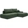 Image de Canapé D'Angle Droit Ouvert Convertible En Tissu Texturé Vert Sapin Daviso