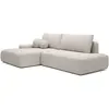 Image de Canapé D'Angle Gauche Ouvert Convertible En Tissu Texturé Beige Daviso