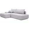 Image de Canapé D'Angle Gauche Ouvert Convertible En Tissu Texturé Gris Clair Daviso
