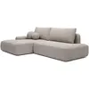 Image de Canapé D'Angle Gauche Ouvert Convertible En Tissu Texturé Taupe Daviso