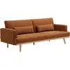 Image de Canapé 3 Places Convertible Clic-clac En Tissu Terracotta Esme