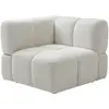 Image de Fauteuil D'Angle En Tissu Texturé Blanc Cassé Carlivi