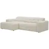 Image de Canapé D'Angle Gauche Avec Assise Coulissante Électrique En Tissu Chenille Beige Vikono