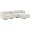 Image de Canapé D'Angle Droit En Tissu Chenille Beige Et Base En Bois Canobru