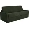 Image de Canapé 3 Places Convertible Express En Tissu Vert Sapin - Couchage À Lattes Larges 140 Cm - Matelas 18 Cm Calife