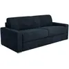 Image de Canapé 3 Places Convertible Express En Tissu Bleu - Couchage 140 Cm - Matelas 22 Cm Avec Mémoire De Forme Calito