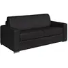 Image de Canapé 4 Places Convertible Express En Cuir De Buffle Noir - Couchage 160 Cm - Matelas 18 Cm Calito