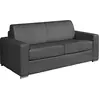 Image de Canapé 4 Places Convertible Express En Cuir De Buffle Gris - Couchage À Lattes Larges 160 Cm - Matelas 18 Cm Calito