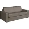 Image de Canapé 4 Places Convertible Express En Cuir De Buffle Taupe - Couchage 160 Cm - Matelas 14 Cm Calito