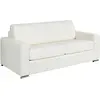 Image de Canapé 4 Places Convertible Express En Cuir De Buffle Blanc - Couchage 160 Cm - Matelas 18 Cm Calito