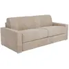 Image de Canapé 4 Places Convertible Express En Tissu Beige - Couchage À Lattes Larges 160 Cm - Matelas 22 Cm Avec Mémoire De Forme Calito