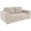 Image de Canapé 3 Places Convertible Express En Tissu Beige - Couchage 140 Cm - Matelas 18 Cm - Bolipo