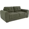 Image de Canapé 3 Places Convertible Express En Tissu Vert - Couchage À Lattes Larges 140 Cm - Matelas 22 Cm Avec Mémoire De Forme - Bolipo
