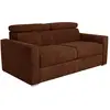 Image de Canapé 3 Places Convertible Express En Tissu Terracotta - Couchage À Lattes Larges 140 Cm - Matelas 22 Cm Avec Mémoire De Forme Vizir
