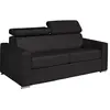 Image de Canapé 4 Places Convertible Express En Cuir De Buffle Noir - Couchage 160 Cm - Matelas 18 Cm Vizir