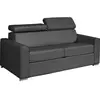 Image de Canapé 4 Places Convertible Express En Cuir De Buffle Gris - Couchage 160 Cm - Matelas 22 Cm Avec Mémoire De Forme Vizir