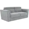 Image de Canapé 3 Places Convertible Express En Tissu Texturé Gris - Couchage 140 Cm - Matelas 18 Cm - Rizora