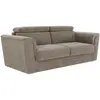 Image de Canapé 3 Places Convertible Express En Tissu Texturé Taupe - Couchage 140 Cm - Matelas 14 Cm - Rizora