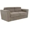 Image de Canapé 3 Places Convertible Express En Tissu Texturé Taupe - Couchage À Lattes Larges 140 Cm - Matelas 22 Cm Avec Mémoire De Forme - Rizora