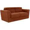 Image de Canapé 3 Places Convertible Express En Tissu Texturé Terracotta - Couchage 140 Cm - Matelas 22 Cm Avec Mémoire De Forme - Rizora