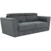Image de Canapé 3 Places Convertible Express En Tissu Texturé Gris Anthracite - Couchage 140 Cm - Matelas 18 Cm - Rizora