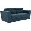 Image de Canapé 3 Places Convertible Express En Tissu Texturé Bleu - Couchage À Lattes Larges 140 Cm - Matelas 18 Cm - Rizora