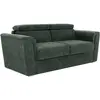 Image de Canapé 4 Places Convertible Express En Tissu Texturé Vert - Couchage À Lattes Larges 160 Cm - Matelas 22 Cm Avec Mémoire De Forme - Rizora