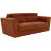 Image de Canapé 4 Places Convertible Express En Tissu Texturé Terracotta - Couchage 160 Cm - Matelas 18 Cm - Rizora