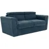 Image de Canapé 4 Places Convertible Express En Tissu Texturé Bleu - Couchage À Lattes Larges 160 Cm - Matelas 22 Cm Avec Mémoire De Forme - Rizora