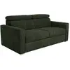 Image de Canapé 4 Places Convertible Express En Tissu Vert Sapin - Couchage À Lattes Larges 160 Cm - Matelas 18 Cm Vizir
