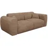 Image de Canapé 3 Places Convertible Express En Velours Côtelé Taupe - Couchage 140 Cm - Matelas 16 Cm Mémoire De Forme Pognia
