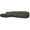 Image de Grand Canapé D'Angle Gauche Convertible Express En Velours Côtelé Vert - Matelas 13 Cm Mémoire De Forme Pogni