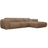 Image de Grand Canapé D'Angle Droit Convertible Express En Velours Côtelé Taupe - Matelas 13 Cm Mémoire De Forme Pogni