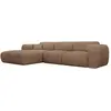Image de Grand Canapé D'Angle Gauche Convertible Express En Velours Côtelé Taupe - Matelas 13 Cm Mémoire De Forme Pogni
