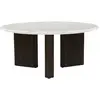 Image de Table Basse En Marbre Et Bois D'Acacia - Blanc Et Naturel Foncé - Kiyara